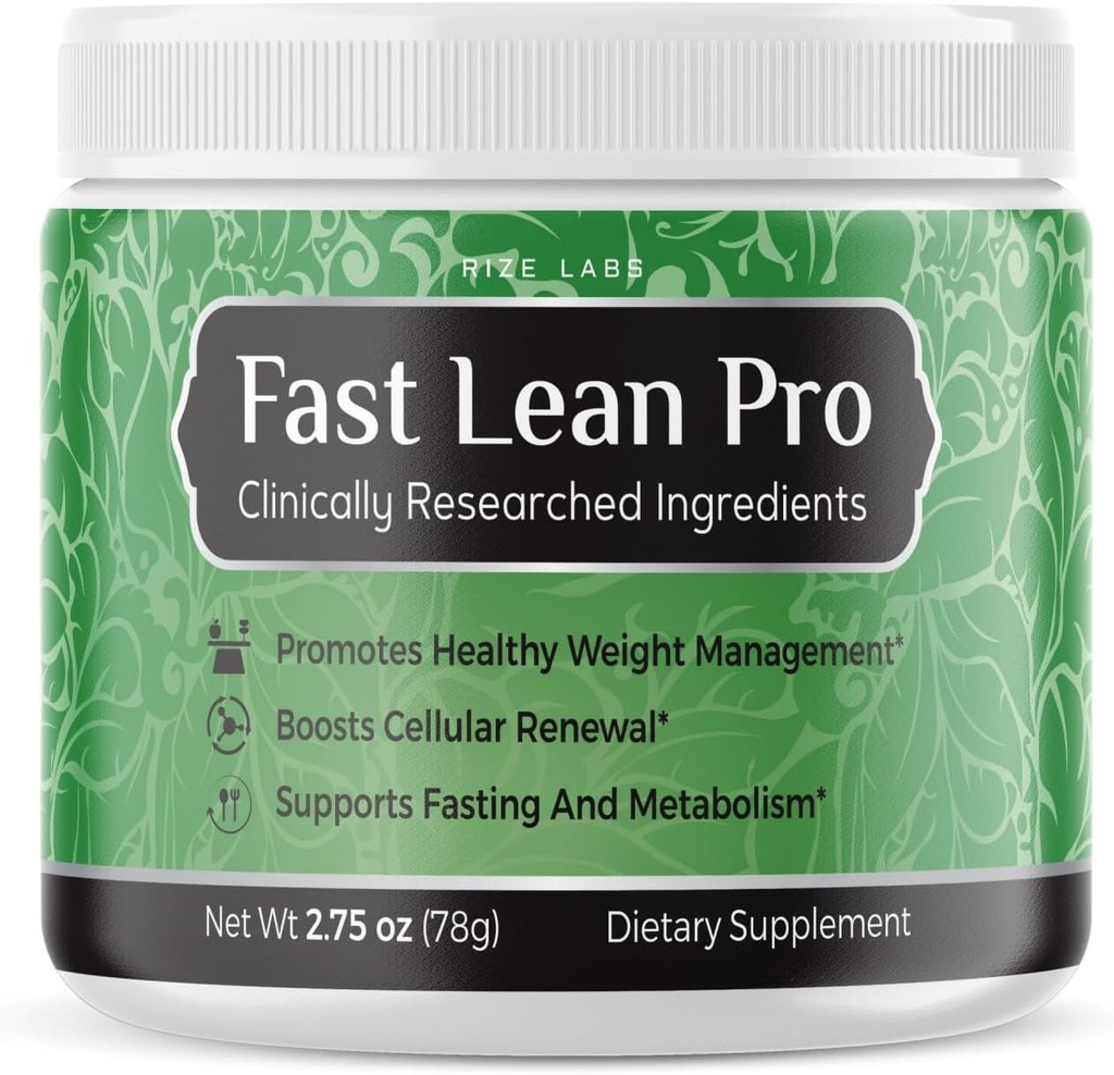 Rise Labs Fast Lean Pro Avansert formel Supplement Hydration BCAA Drikkekapsler i en Jar, lett å Scoop og smaker bra (30 Serveringer)
