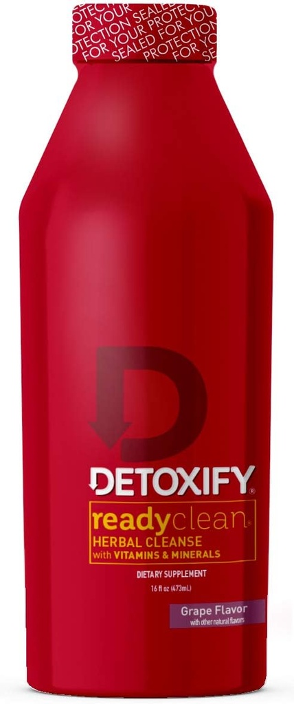 Detoxify – Klar ren herbal rengjøring – Grape– 16 oz – Formulert Herbal Detox Drink – Melk Thistle Seed Extract & Burdock Root Extract – Plus klistremerke