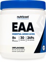 Nutricost EAA Powder 30 serveringer (uflavorert) - essensielle aminosyrer - Ikke-GMO, Glutenfri, Vegetarvennlig