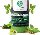ImmuNaturlig for voksne 60 kapsler | Naturlig, vegansk Ayurvedisk immunisme Boosters | Ashwagandha Tulsi Amla Haldi Mulethi Giloy | Passer for 13 år + 500mg
