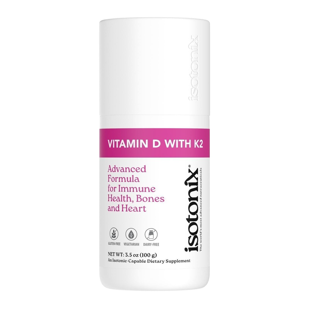 Isotonix vitamin D med K2, fremmer normal bein Mineral tetthet, fremmer sunne arterier, bidrar til å opprettholde bein helse, støtter immun helse, marked Amerika (30 Services)