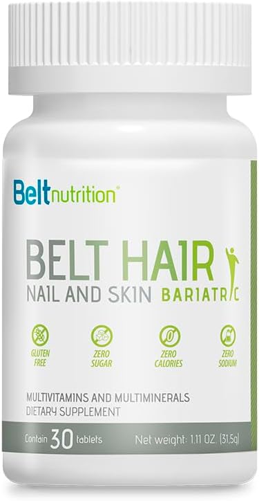 Beltehår, negle og hudbariatrisk (gastrisk bypass, ermegastektomi) Multivitamin og multiminerale tabeller - ingen flavor - 1 måneds forsyning