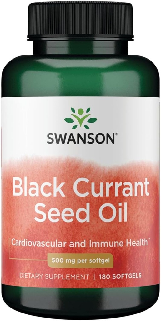 Swanson Black Currant Seed Oil - Herbal Supplement fremme immunsystem og hjerte helse støtte - Naturlig Formula støtte ledder helse - (180 Softgels, 500mg Hver)
