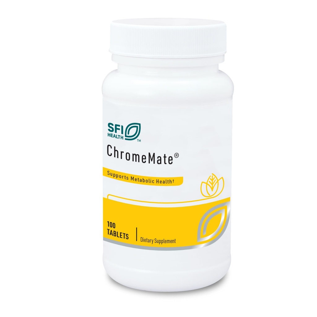 Klaire Labs SFI Health Chromemate - Chromemate Chromium Polynicotinate 200mcg Supplement - Biotilgjengelig form av krom med niacin - Hypoallergenic (100 tabletter)