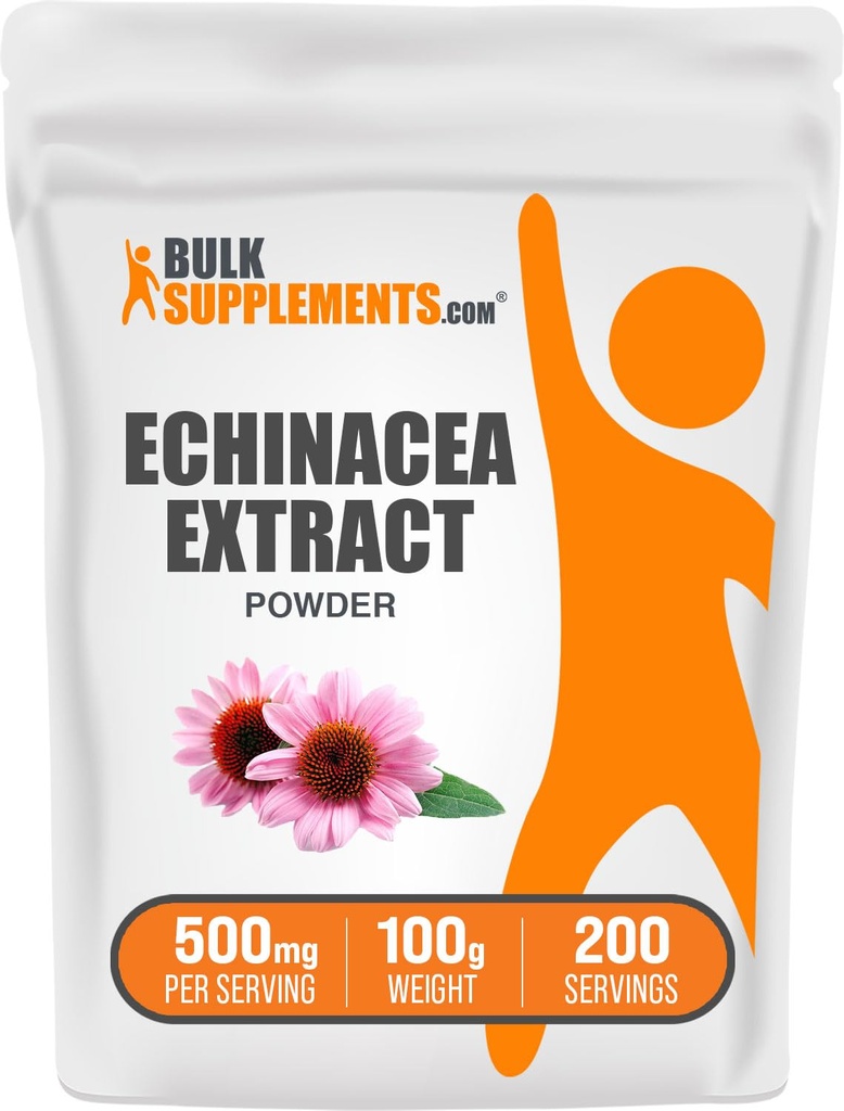 BulkSupplements.com Echinacea Ekstrakt pulver - Echinacea Ekstrakt, Herbal Supplement for immunstøtte - Vegansk & Glutenfri, 500 mg per servering, 100g (3.5 oz) (Pack of 1)