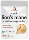 Deal Forsyning Organic Lions Mane Mushroom pulver Supplement, 1.500mg Per Serving, 1.lb - Aktive Fruiting Body & Mycelium Extract - Natural Brain Nootropic & Immune System Booster - Ikke-GMO