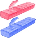AUVON 2 pakke ukentlig pilleorganisator, Dual-Color Large Pill Case sett for flere piller sporing, pille boks 7 dager for reise, pille container for hjemme bruk for å holde vitaminer, kosttilskudd, medisiner
