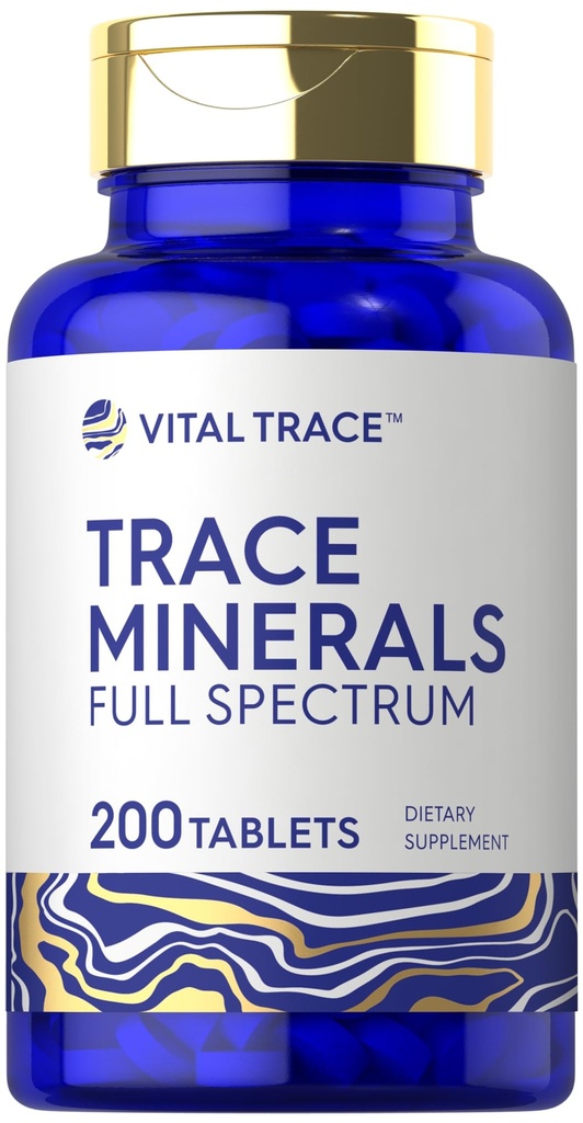 Carlyle Trace Minerals | 200 tabletter | Fullspektrum Supplement | Ikke-GMO & Glutenfri Kompleks | by Vital Trace