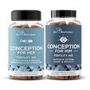 Konsepsjonsfertilitet for henne og ham Bundle - Fertilitet kosttilskudd Combo for kvinner og menn - Prenatal vitaminer - fremme hormonbalanse, syklus konsistens, støtte ovulering - 120 count