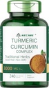 Turmeric Curcumin med svart pepper 3000mg |Joint Support | 240 kapsler | Turmeric Complex Supplement | Ikke-GMO, Glutenfri