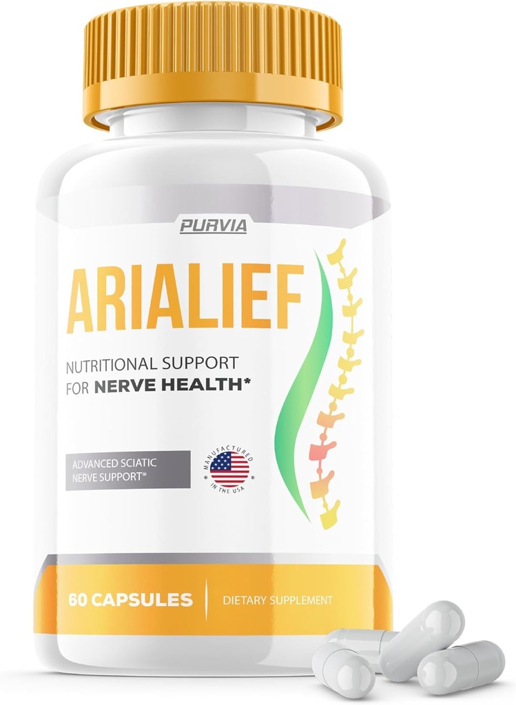 Arialief Capsules Sciatica - Offisiell formel - Arialief Vitamin Supplement Avansert styrke Formula, Arialief Capsules ernæringsstøtte Maksimum styrke samlet velværeanmeldelser (60 Capsles)