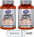 NU Foods Sports Ernæring, Amino CompleteTM | Protein Blend med 21 Aminos og B-6 | 120 Veg Kapsler - Pakke med 2 med pilleorganisator