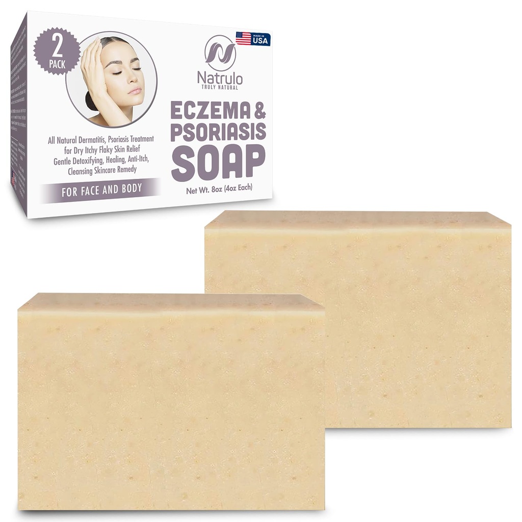 Eczema Soap Bar for ansikt og kropp – all naturlig dermatitt, Psoriasis løsning for tørr kløende flaky hud relief – Gentle avgiftsgivende, anti-trikk, rensende hudpleie Remedy – Eczema Soap Bar laget i USA