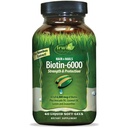 Irwin Naturals Biotin-6000 støtter sunn hud, hår og negler - 60 flytende Softgels - styrke + beskyttelse med høy styrke 6000 mcg, Bamboo, Avocado, Kokos og mer - Maksimal absorpsjon
