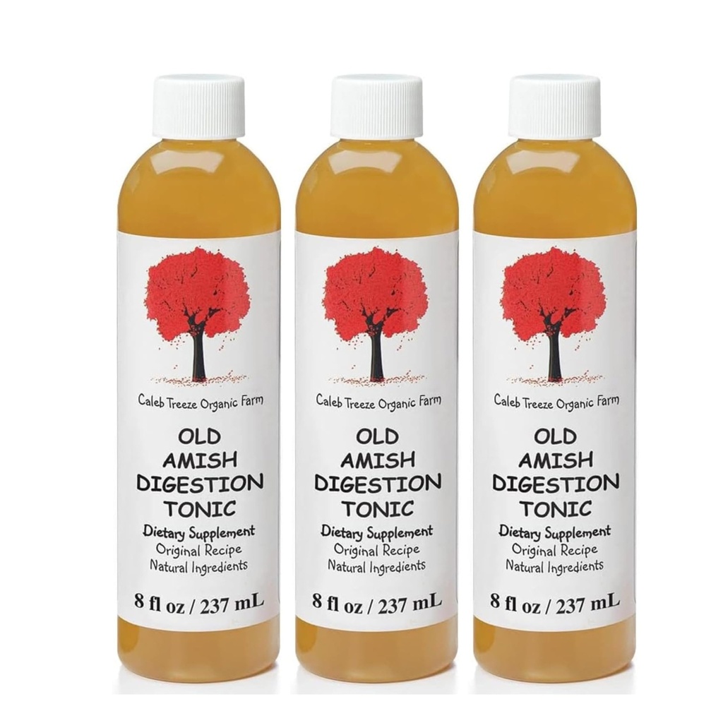 Kaleb Treeze gammel amish digestion tonic (tidligere: stopper sur refleks) 8 oz (pakke med 3)