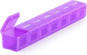 Sukuos ekstra stor ukentlig pilleorganisator, 7 dager daglig pille boks tilfelle artritt vennlig, silkscreen trykt medisin container med klar lid for vitaminer, fiskeoljer eller kosttilskudd (Purple)