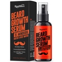 Skjeggvekst Serum for menn: Hårvekst Spray med Biotin & Ris vann - Ekstra styrke Beard Oil