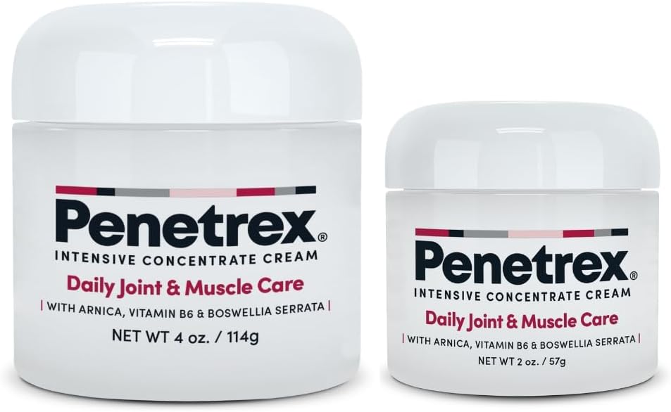Penetrex Joint & Muscle Therapy Duo - beroligende lindring for rygg, nakke, hender, føtter og nerver - Rub med Arnica, vitamin B6 MSM & Boswellia - 2oz, 4oz