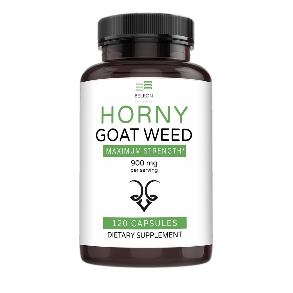 Horny Goat Weed ekstrakt for menn og kvinner - Mann Enhancering Supplement Stamina Herbal piller - 120 kapsler