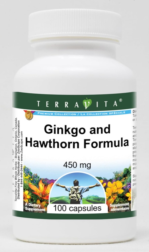 Ginkgo og Hawthorn Formula - 450 mg (100 kapsler, ZIN: 514013)