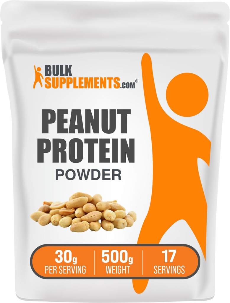 BulkSupplements.com Peanut Protein pulver - Peanut Protein Flour, Glutenfri, 30g per servering, 500g (1,1 lbs) (Pack of 1)