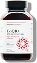 SMARTERNUTRITION CoQ10 400 mg høy absorpsjon - naturlig Fermentert Ubiquinon w/Organic kaldpresset olivenolje - for hjertehelse, cellulær energi - ikke-GMO, Glutenfri - 60 teller[30-dagers forsynings]