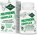 20-i-1 polyfenoler Supplement over 20 frukter, grønnsaker og polyfenoler, kraftige antioksidanter, Quercetin, Resveratrol, Turmeric, Grønn te, polyfenoler for aldersforsvar, energi og immunforsvar, 90 kapsler