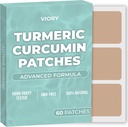 Turmeric Curcumin Patches (Pack of 60) - 100% naturlig patch for kvinner og menn - med Biotin - Body Support - Forbedret formel