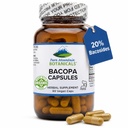 Pure Mountain Botanicals Bacopa Monnieri kapsler - Vegan Caps med organisk Bacopa & standardisert Bacopa Extract Supplement