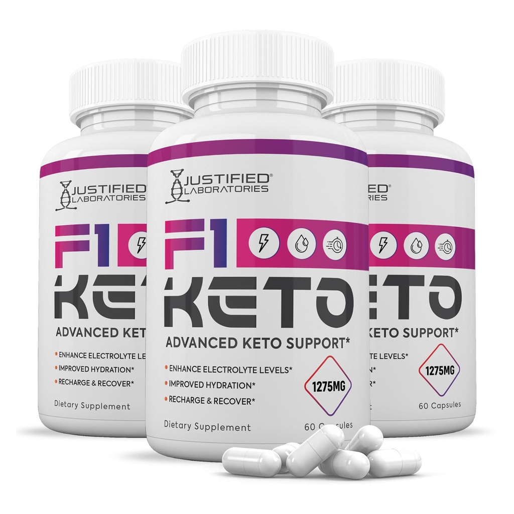 (3 Pakke) F1 Keto piller 1275MG Ny og forbedret formel inneholder Apple Cider Vinegar Extra Jomfru Olive olje pulver Grønn Te Leaf 180 kapsler