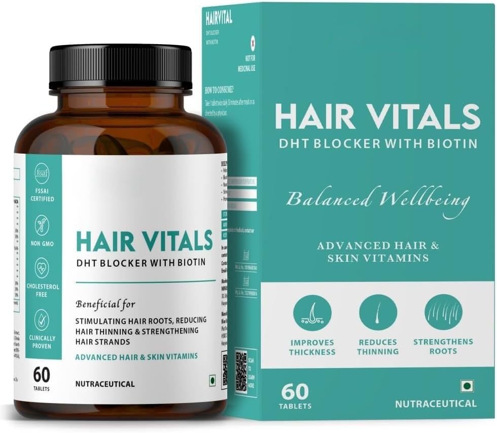 Generisk Hår Vitals DHT Blocker med Biotin Tabletter - Hår Suppliment med Beta-Sitosterol