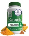 Helse Thru Nutrition Curcumin 650mg BCM-95 Curcugreen | Turmeric Curcumin Complex | Høy absorpsjon | Helse inflammasjonsrespons | Klinisk studert | 3. parti testet | Ikke-GMO (pakke på 60)