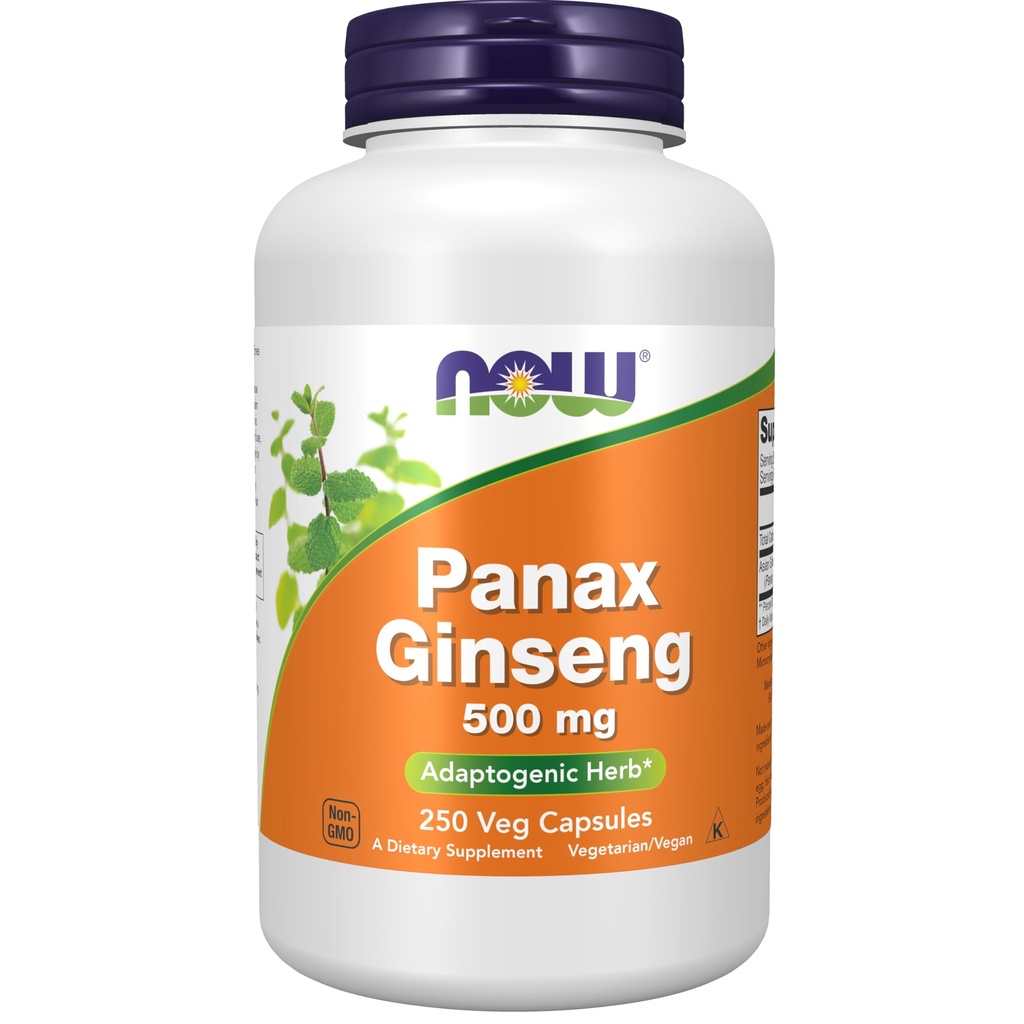 NU Mattilskudd, Panax Ginseng (Root) 500 mg, Adaptogen Urt*, 250 Veg Kapsler