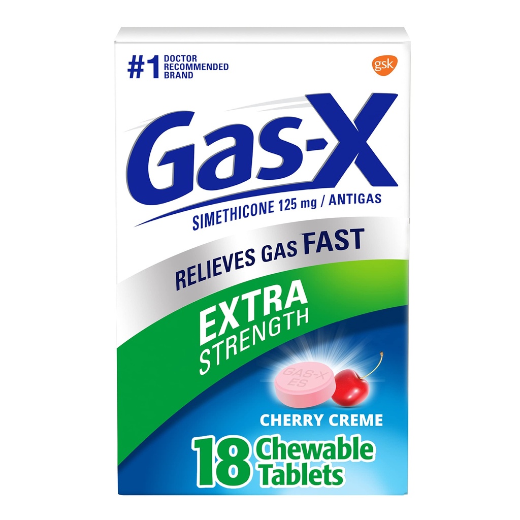 Dulcolax Overnatting Relief Laxative Tabletter, Bisacodyl 5 mg, 50 Antall og gass-X Ekstra styrke Chewable Gass Relief Tabletter, Simetikon 125 mg, Cherry Flavor - 18 greve Bundle