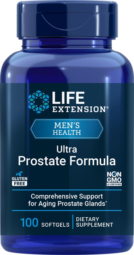 Livsforlengelse Ultra Prostata formel, 100 Softgels, naturlig kosttilskudd for menn