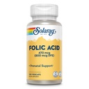 SOLARAY Folinsyre - Vitamin B9 Folinsyre Supplement, Prenatal vitamin - Blodcelleutvikling Support - Vegan, Lab Verifisert, 60-dagers garanti - 100 Services, 100 Vegkaps