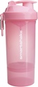 Smartshake O2GO Et plastprotein Shaker Flaske 800 ml | 27 oz - Leakproof Skrue-på Lid - BPA Gratis – Unisex - Lys rosa