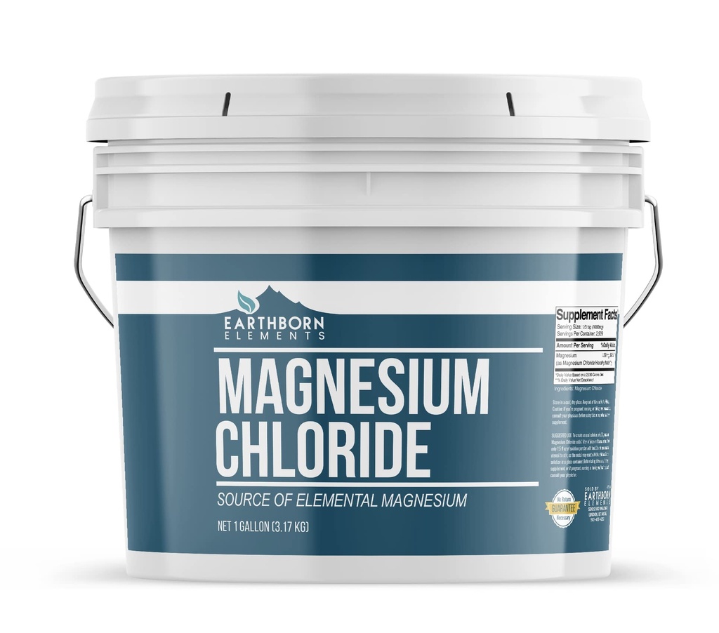 Jordfødte elementer magnesiumklorid (1 gallon), kosttilskudd, god kilde til elementært magnesium