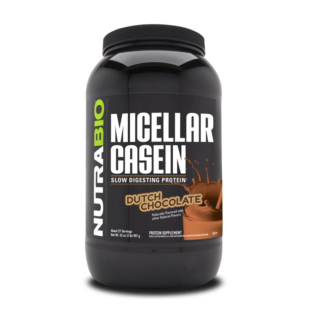 NutraBio Casein Protein pulver, Micellar Casien pulver, 25g langsom diading protein, hjelper holde deg full, Overnatting Muskel gjenoppretting og vekst, BCAA & EAA, Glutenfri, soya fri, 2lb sjokolade