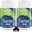 Taurin 1000mg - Liposomal Taurin Aminosyre Supplement for hjerte, lever og hjerne, langsomhet, trening - høy absorpsjon, vegansk & glutenfri (60 Softgels - 2 pakke)