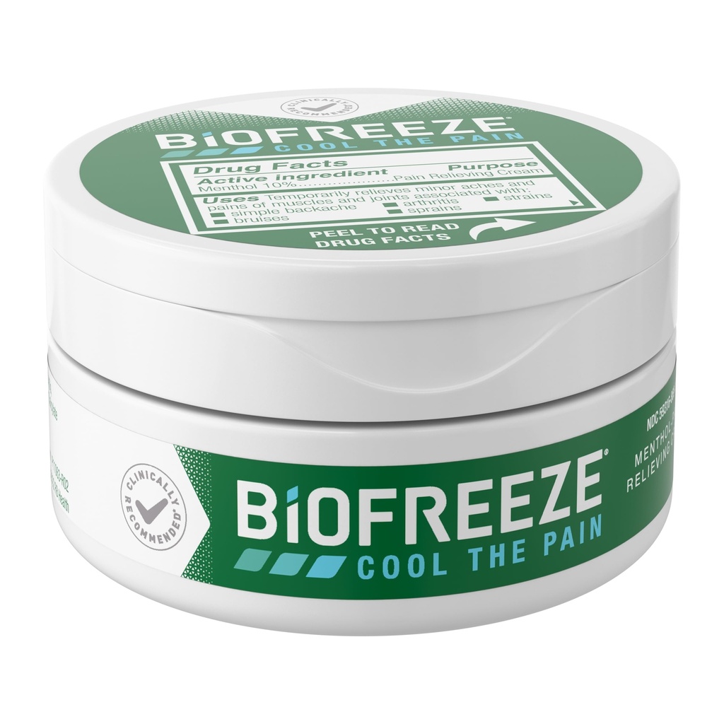 Biofreeze smerte relief krem for kne, hals, Hip, ledd, skulder, & enkel ryggsmerte, ledsmerter lempelse, Sore muskel relief, kjøling Menthol smerte krem, 3 Oz