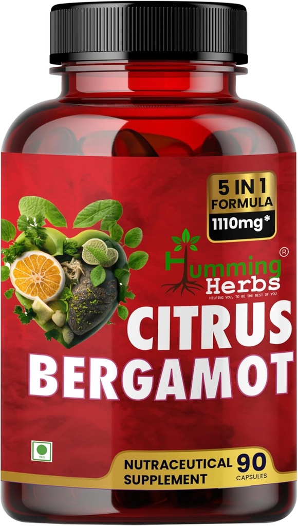 Humming Herbs Bergamot Citrus 1110mg med svart Choke Berry, Niacin, Olive Leaf & Black Pepper Extract 90 Capsule