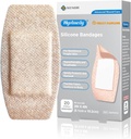 Silikonklebende Bandages Store størrelser for sensitive fragile hud 2"x4" 20 grev fleksibel stoff Latex Free Hypoallergenic pustende XL Bandages for kleslige allergisår