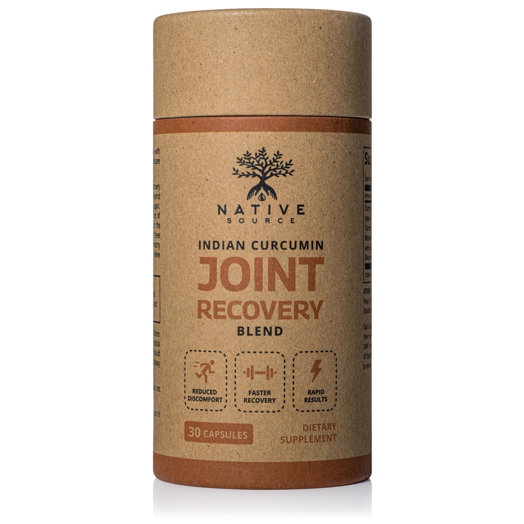 Indisk Curcumin: Joint Recovery | Turmeric, Tamarind Seeds, Boswellia og Black Pepper ekstrakter | Biologisk nedbrytbar BPA-fri flaske | 30 kapsler MAHA | Diett Supplement