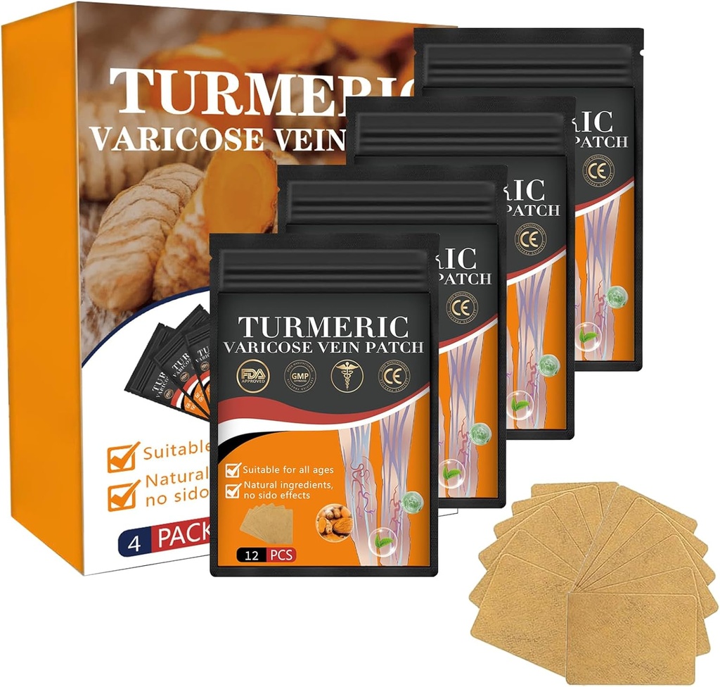 Gurkemeie Varicose Veins behandling for ben patch, kan naturligvis lindre varicose veier i ben og spiders (1 bokser 48 PCS)