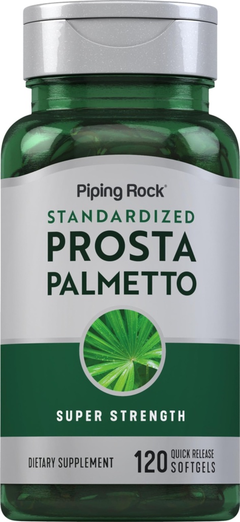 Piping Rock Saw Palmetto for menn og kvinner | 120 Softgels | Kompleks med Pumpkin Seed Oil & Pygeum ekstrakt | Ekstra styrke Prostate Supplement | Ikke-GMO, Glutenfri