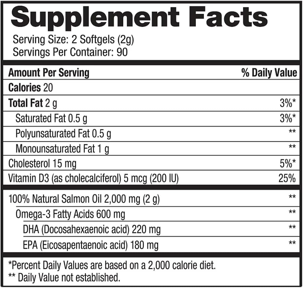 generic Pure Alaska Omega-3 Wild Alaskan Salmon Oil 1000 mg Softgels 180-land