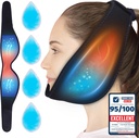 Premium 4 Gel Packs Chin Strap Fleksibel Hot & Cold - Ispakker for visdom tenner refererbar ansikt hals hode luftstrøm Jaw Bra Reusable Pack for sovende TMJ Relief og smertehåndtering gave