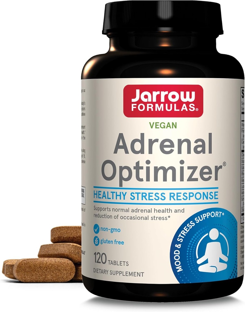 Jarrow Formler Adrenal Optimizer - 120 tabletter - Støtter Adrenal Helse, Renewal & Stress Reduksjon - Kombinerer 11 Nutrienter & Nutraceuticals - 60 Serveringer