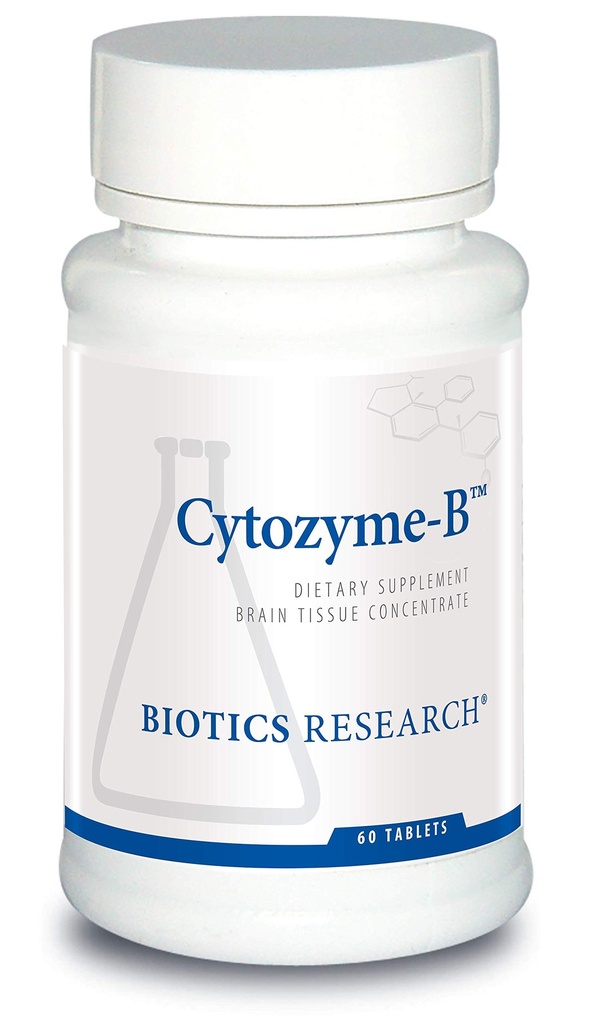 Biotics Research Cytozyme B støtter hjernens helse. Raw Lamb Hjerne, forbedrer hukommelsen, støtter mental klarhet og akualitet, Potent antioksidant aktivitet, SOD, katalase, 60 tabletter